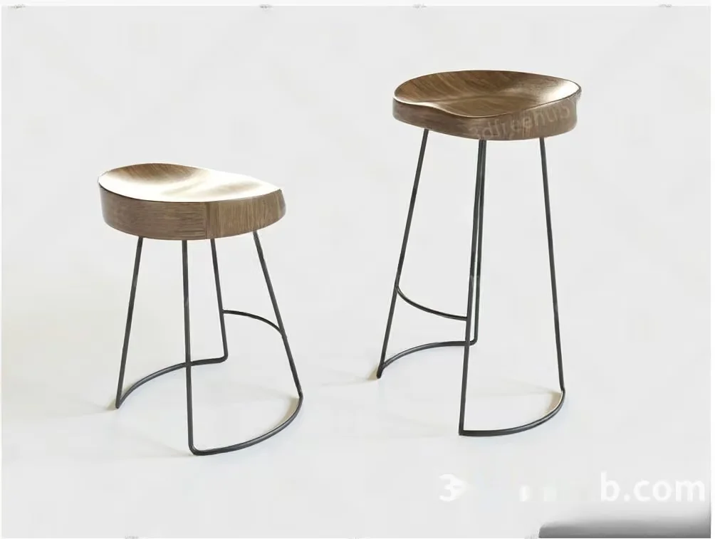 A Pair Of Stools 3D Model – 21811 – VRAY Render