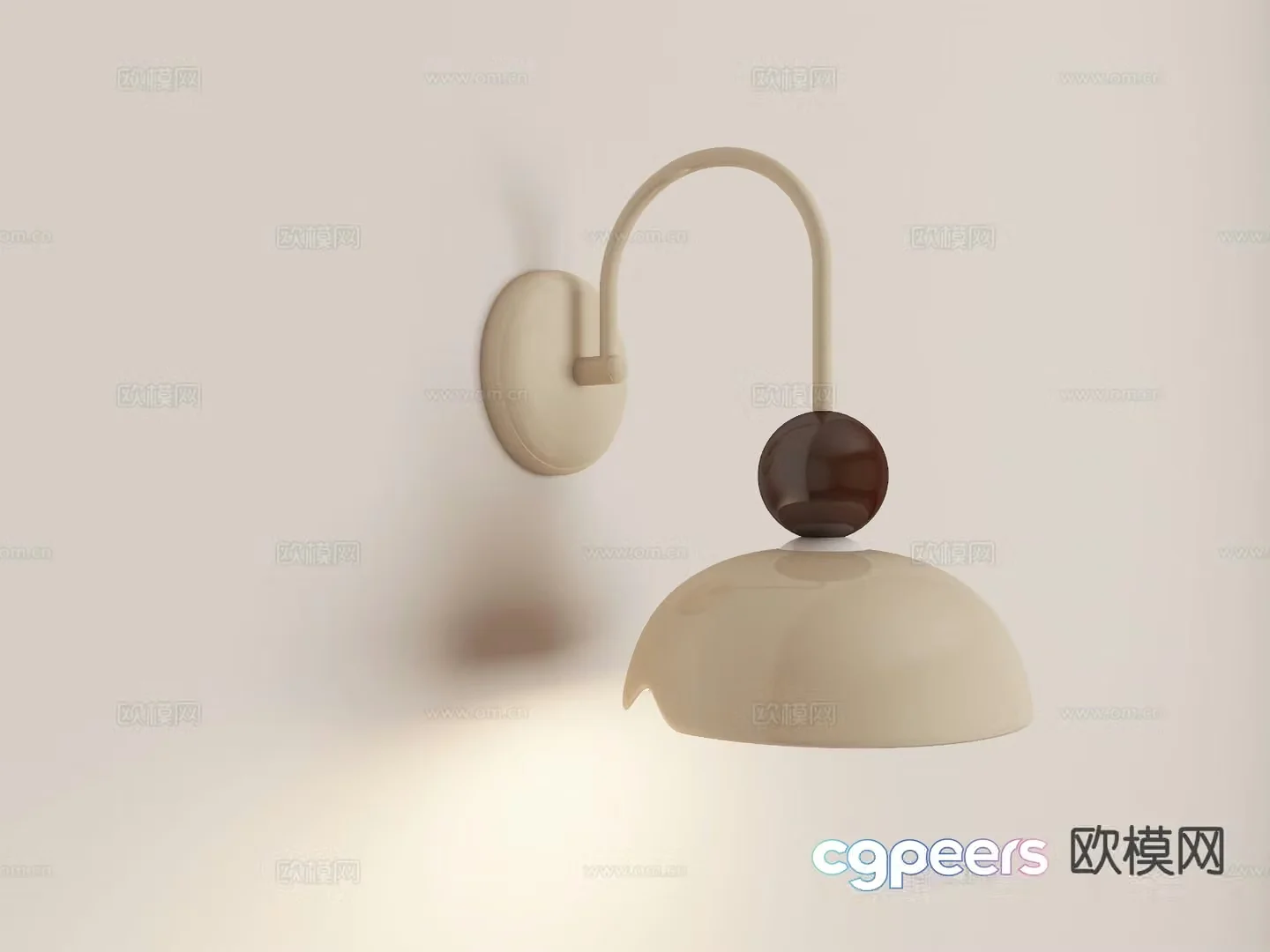 Cream style wall lamp 3d model
