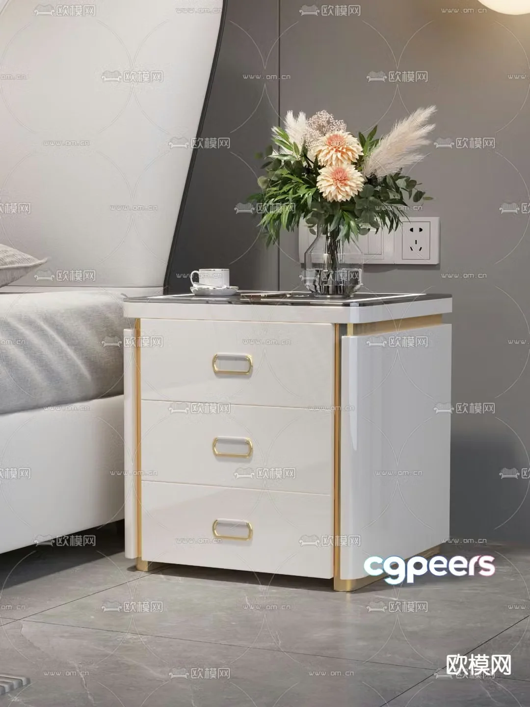Modern bedside table 3d model