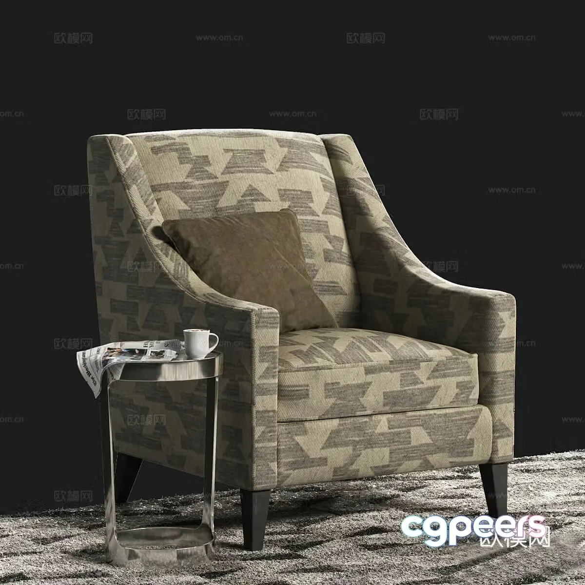 Single sofa side 3D model