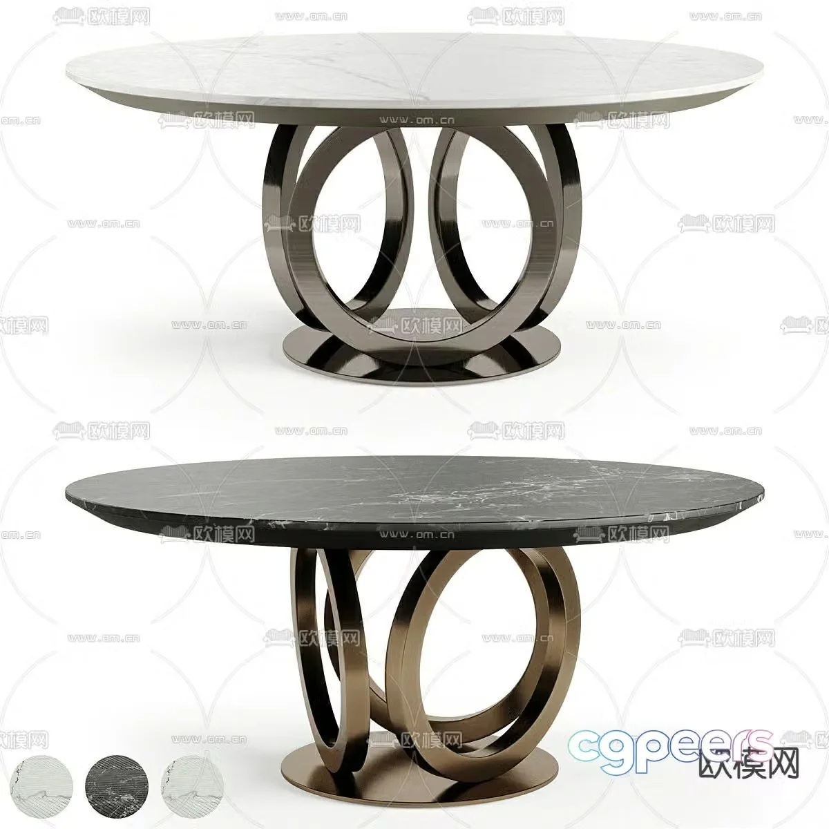 Marble dining table 3d model
