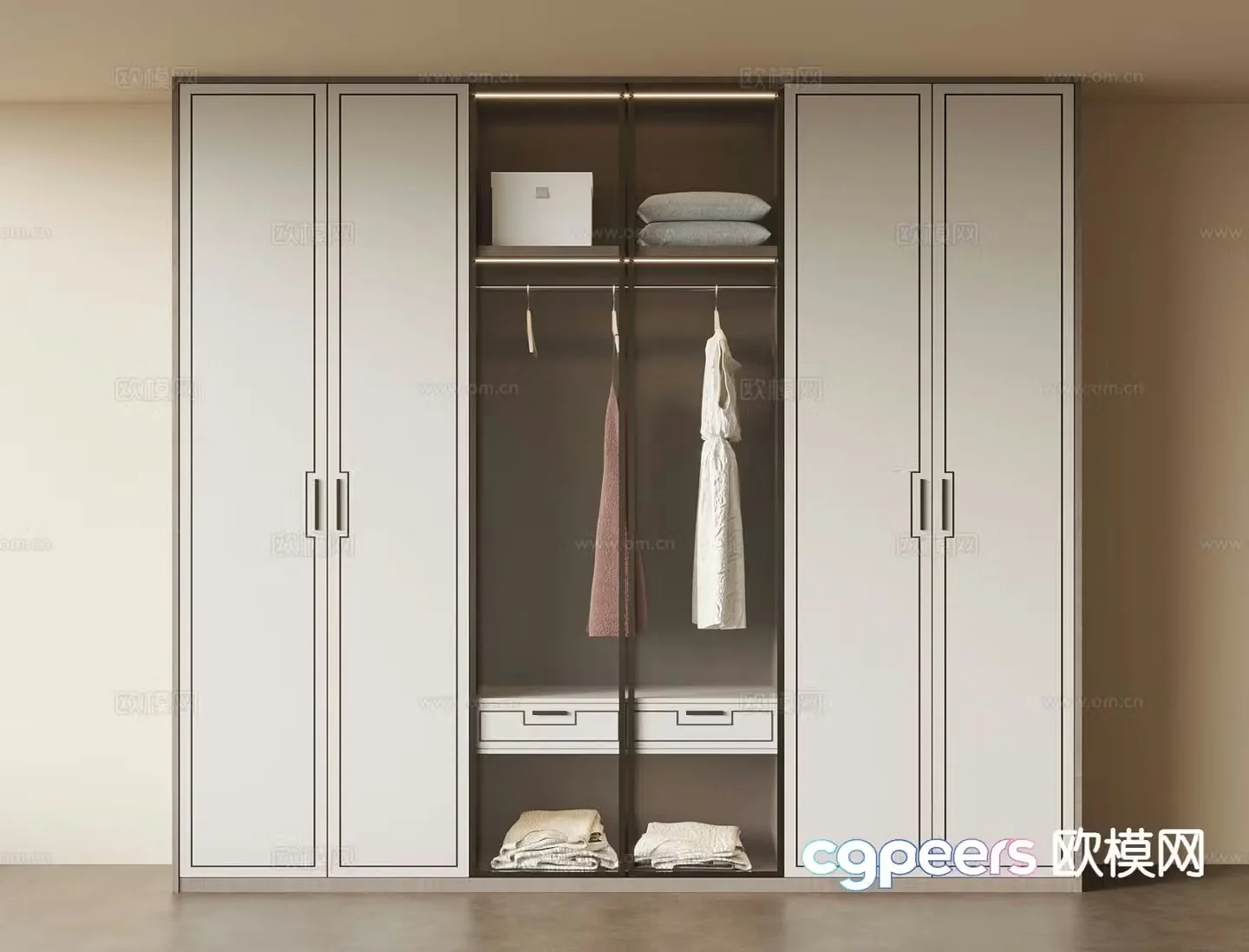 New Chinese style wardrobe 3d model