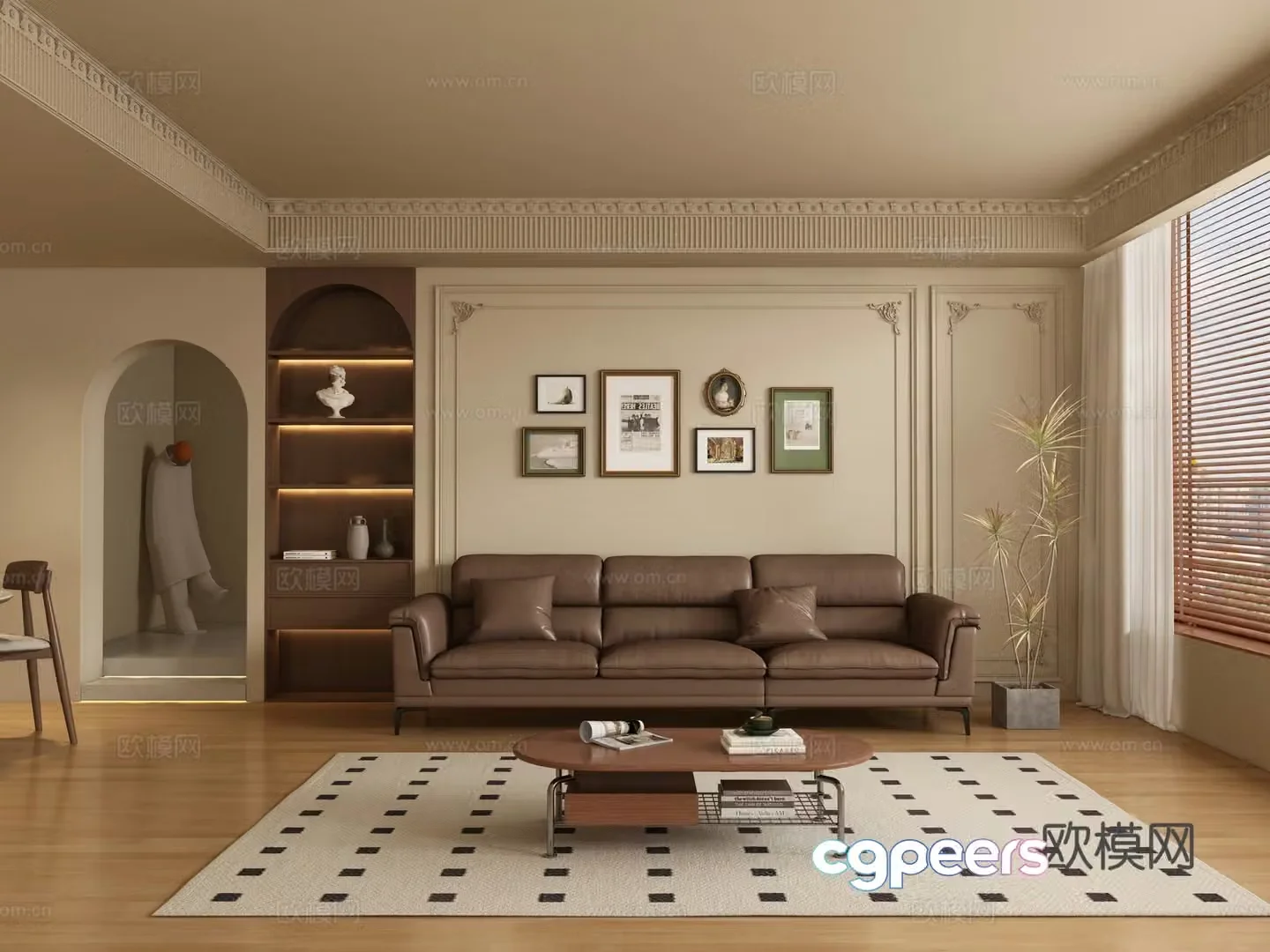 Medieval style living room 3D model