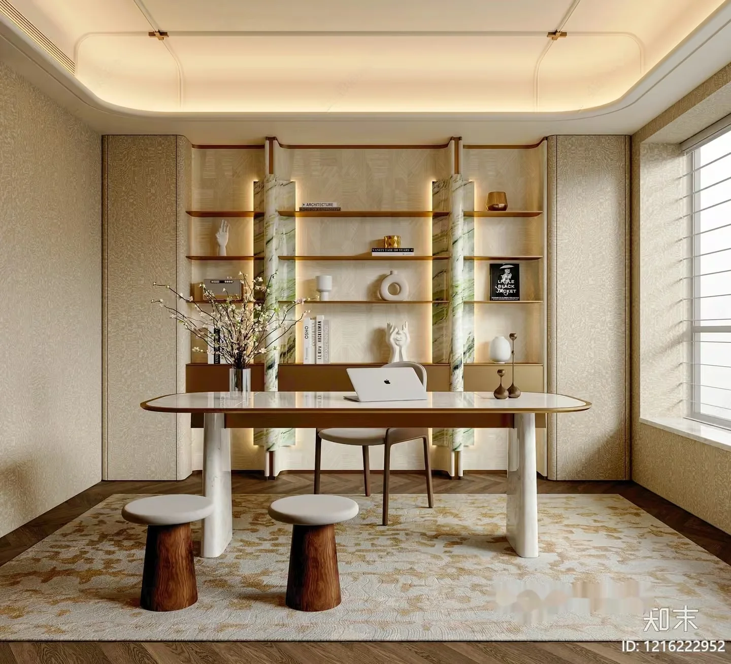 Modern Home Office 3D Model – 12372 – VRAY Render