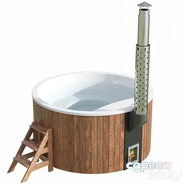 3ds Max Free – Round hot tub ELITE 220 from Woodson