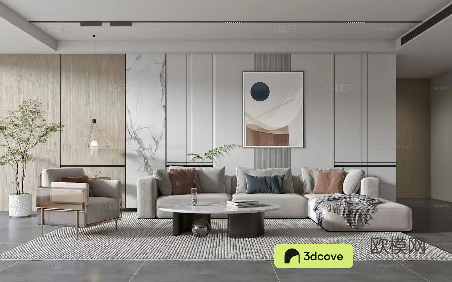 Modern living room modern sofa coffee table combination modern background wall