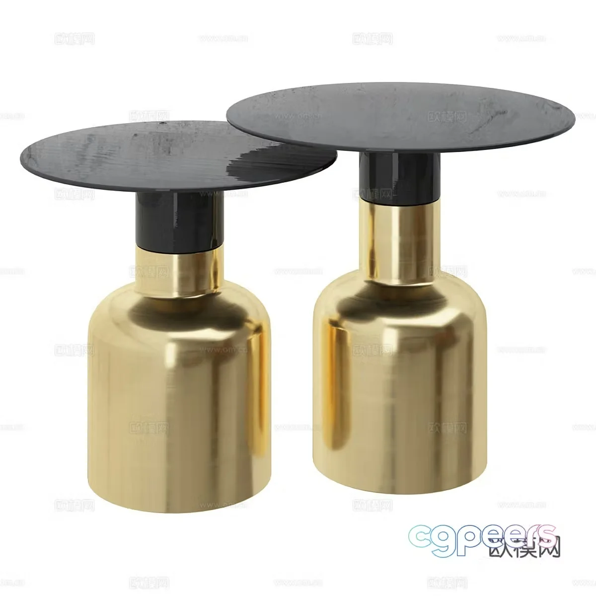 Modern angle table round table 3D model