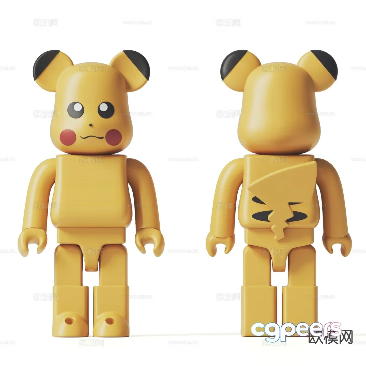 Cartoon trendy toys sculptures dolls hand-made ornaments 3D models