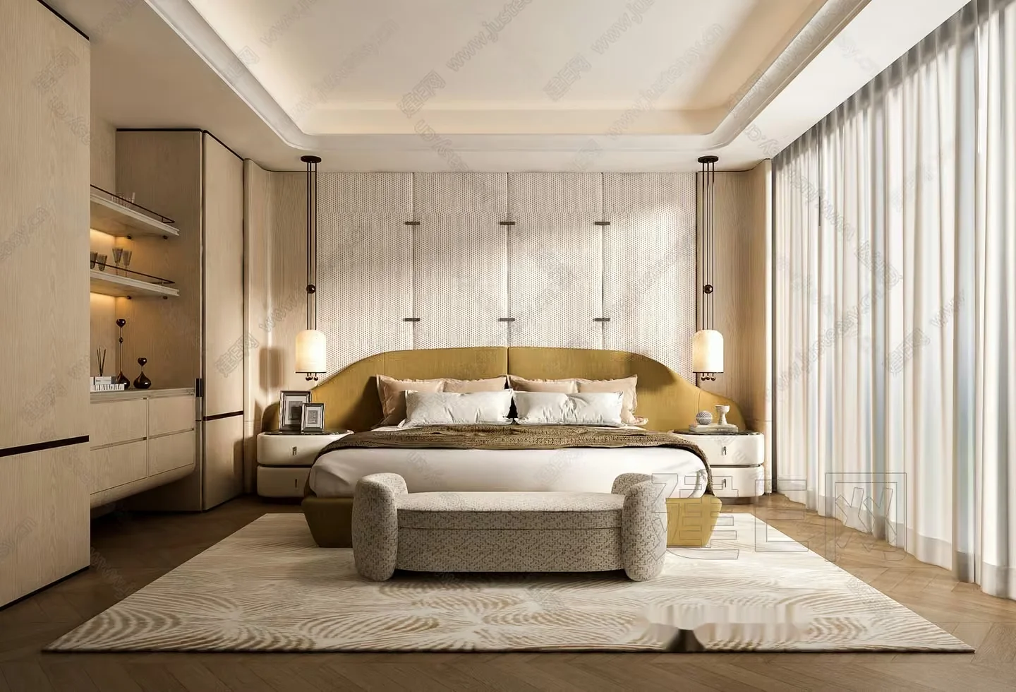 Cozy Modern Bedroom 3D Model – 23096 – VRAY Render