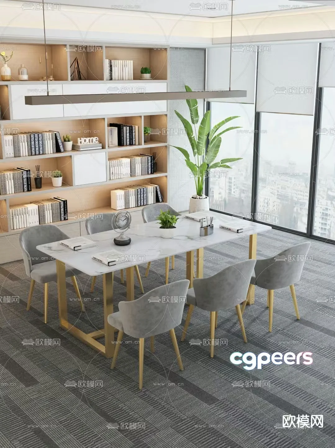 Light luxury conference table conference table 3d model