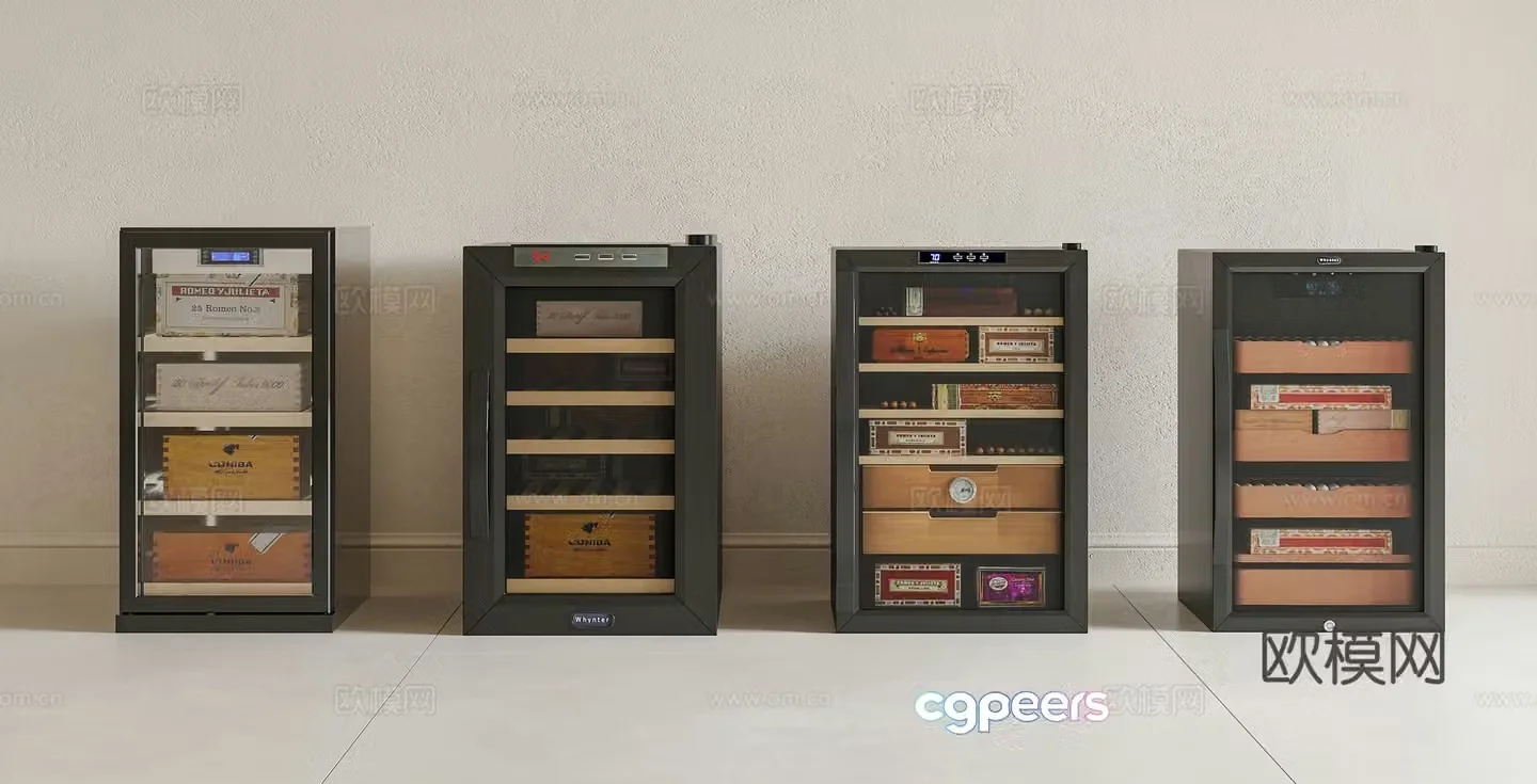 Cigar Cabinet Refrigerator Small Refrigerator Constant Temperature Wine Cabinet Cigar 3D Model