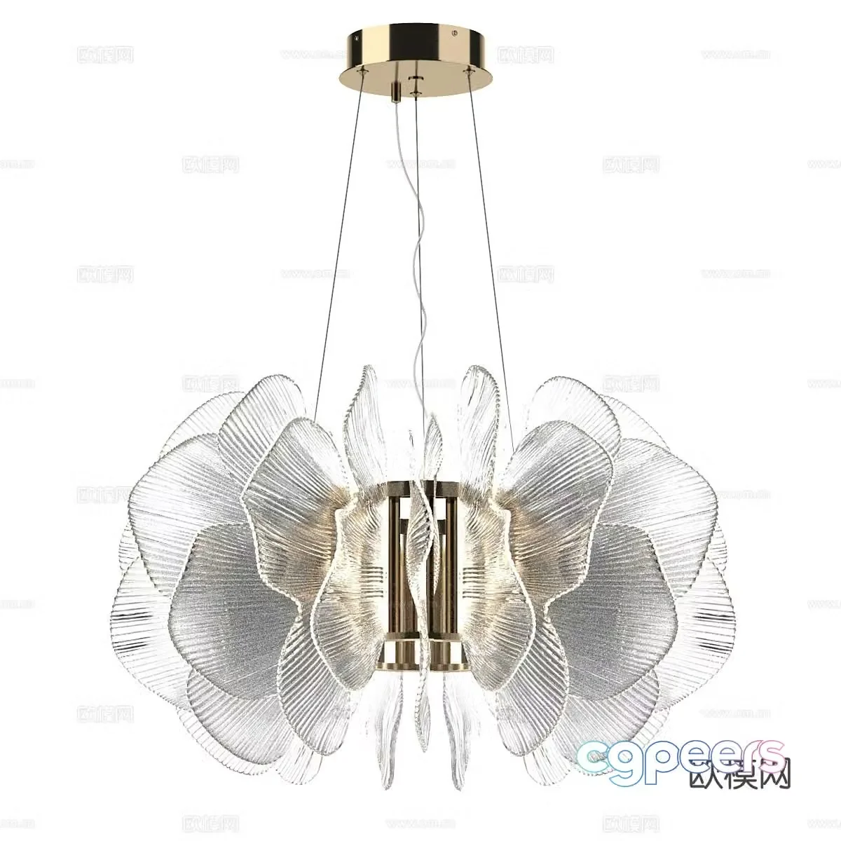 Light luxury chandelier art chandelier 3d model