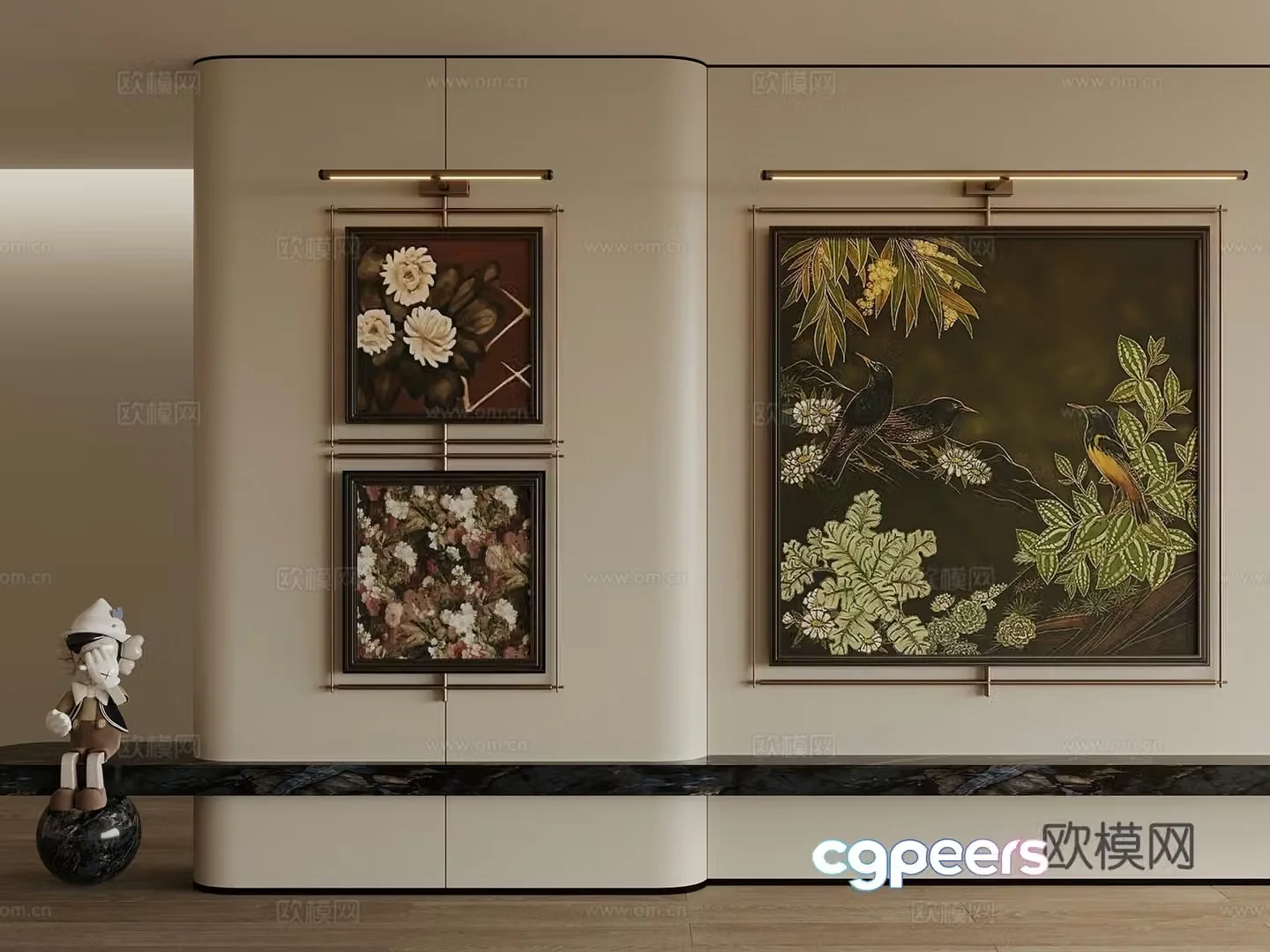 French medieval hanging paintings decorative paintings hanging paintings picture frames living room hanging paintings 3D model