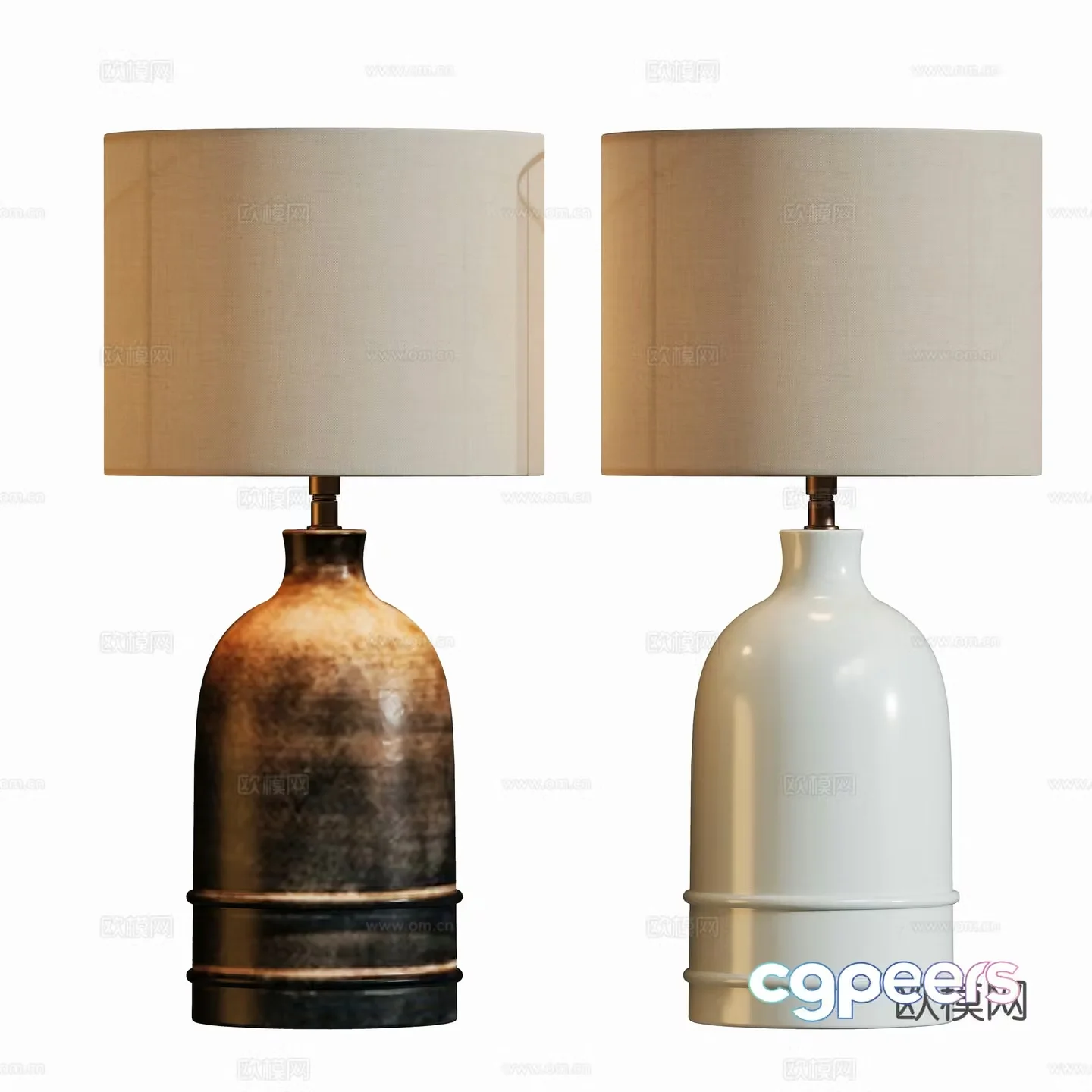 Modern medieval ceramic desk lamp 3d model