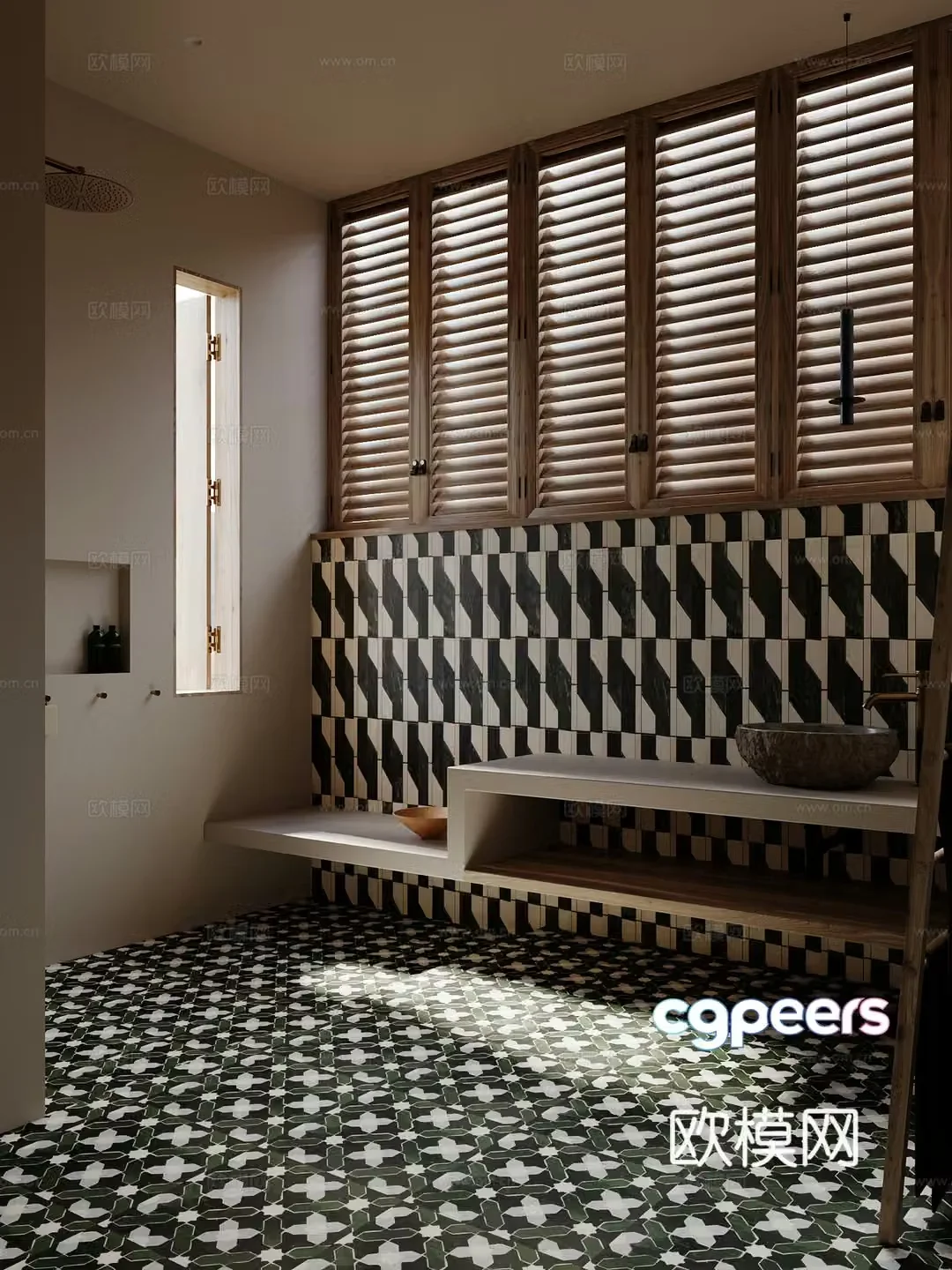 Middle-aged bathroom 3D model