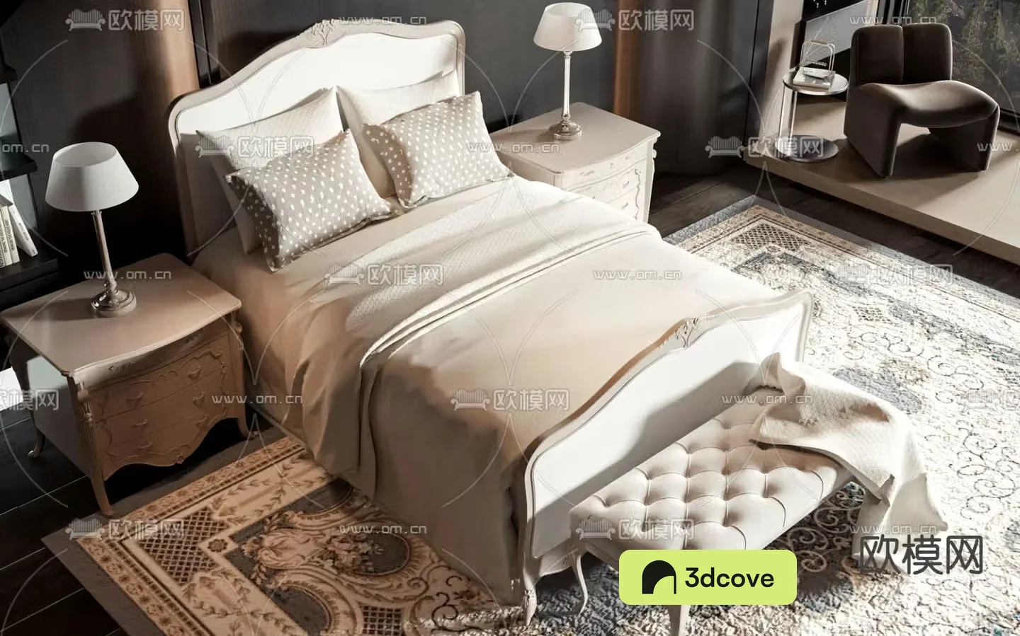 American double bed