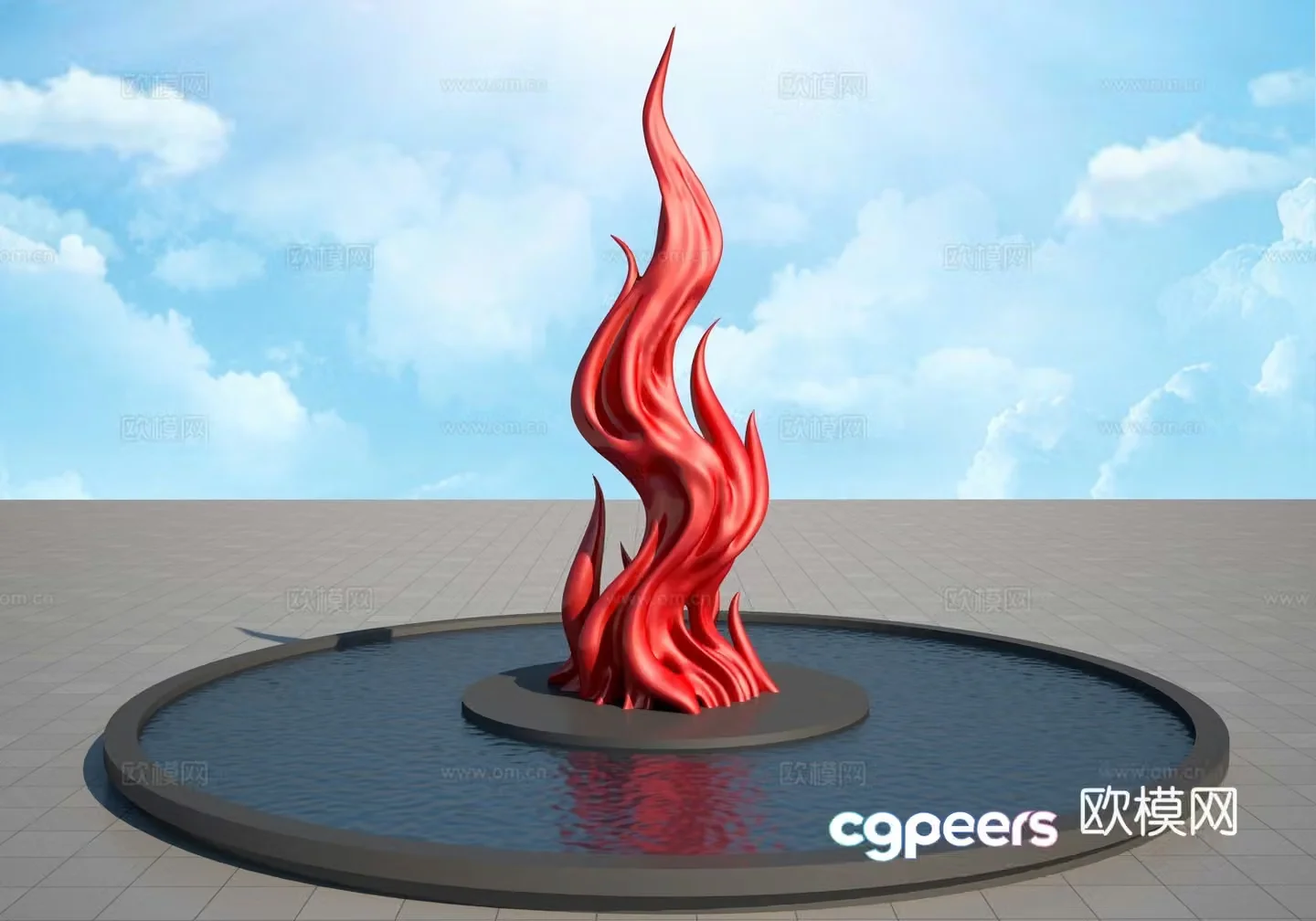 Flame sculpture 3d model