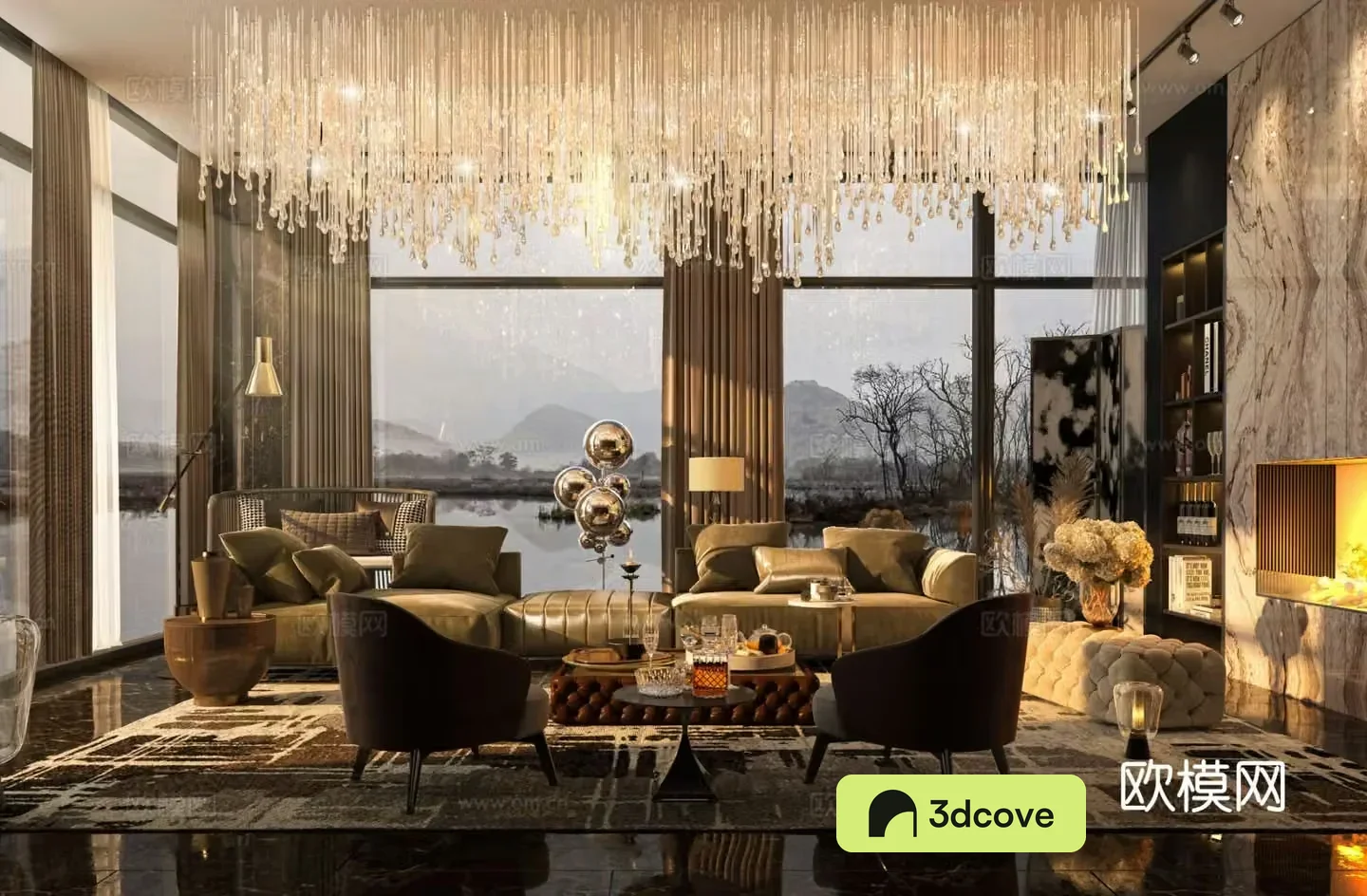 Light luxury style living room
