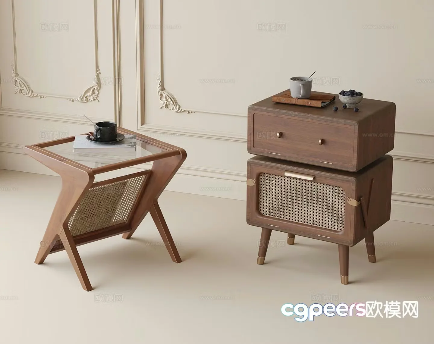 wabi-sabi bedside table 3d model