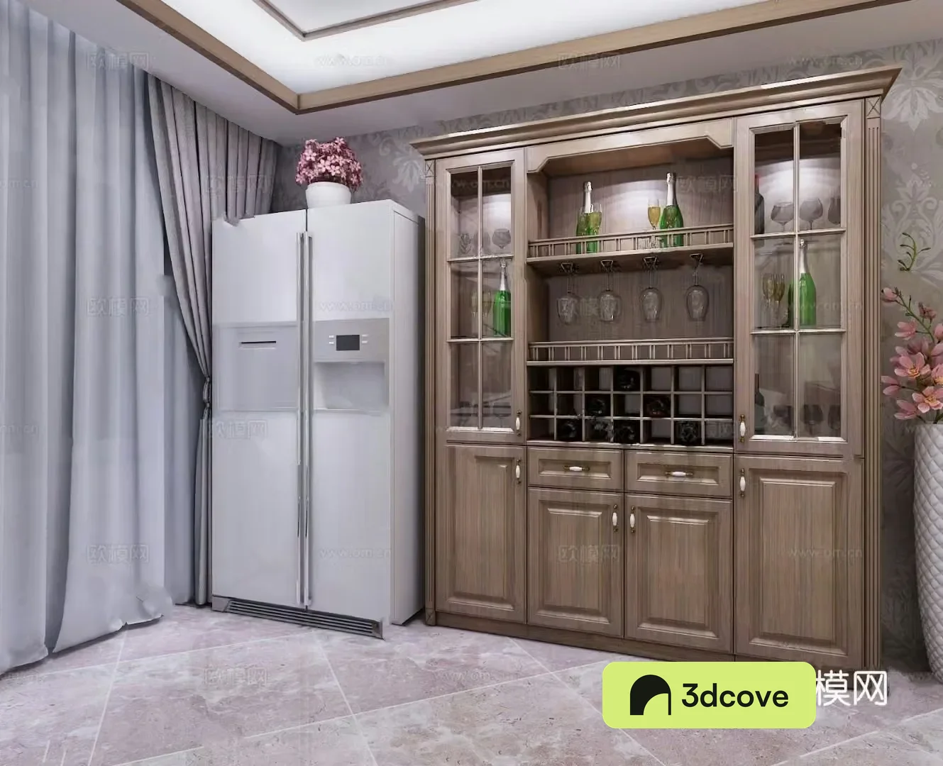 European wine cabinet model