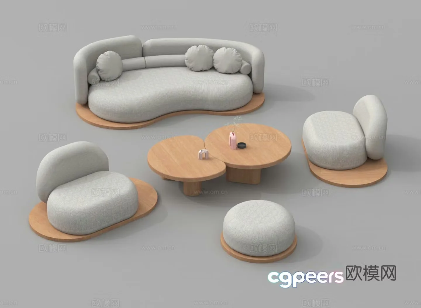 Outdoor sofa lobby sofa combination sofa 3d model