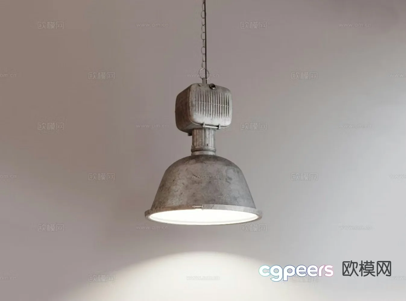 Industrial style chandelier 3d model