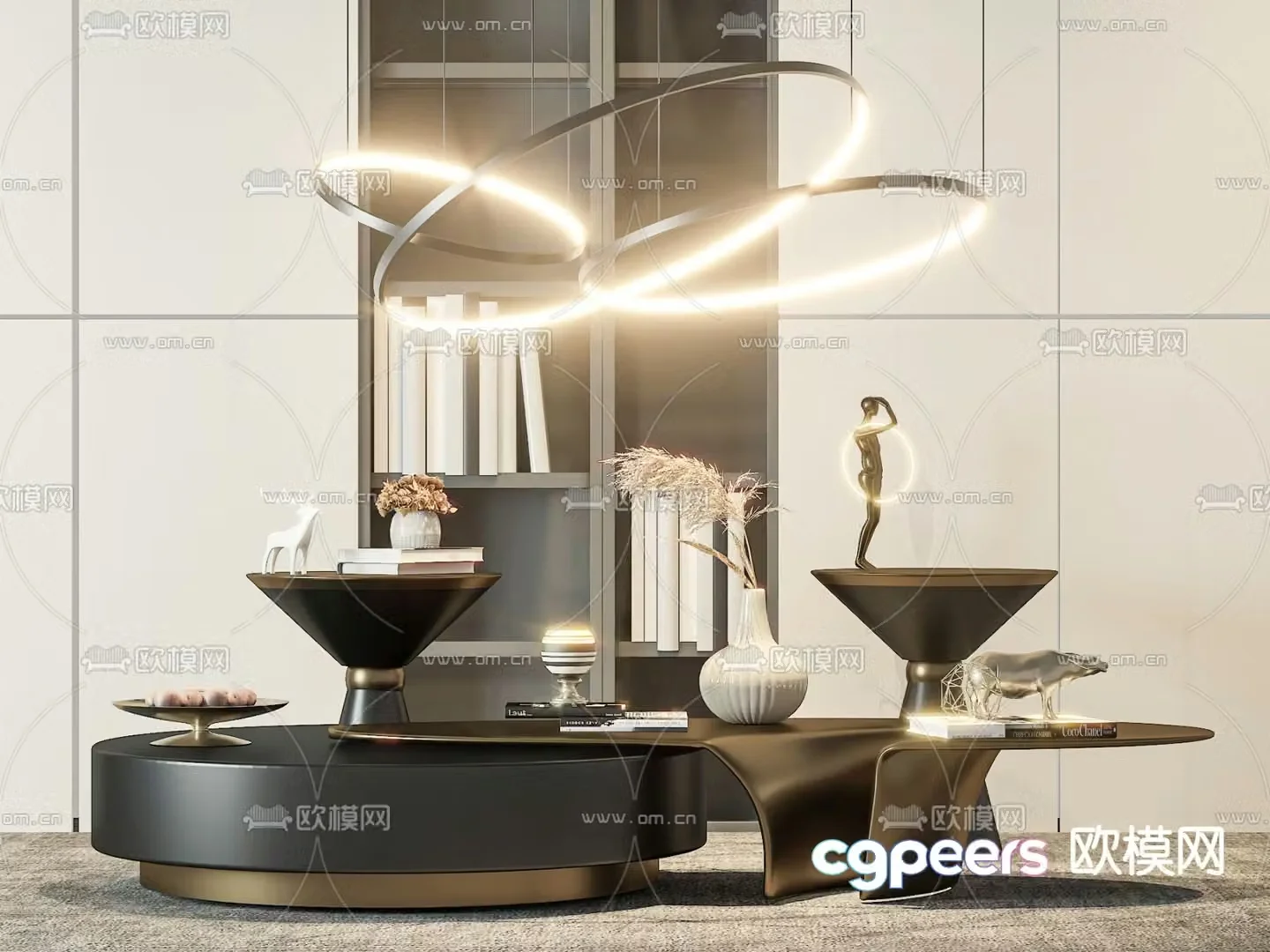 Light luxury coffee table mother-child coffee table 3D model