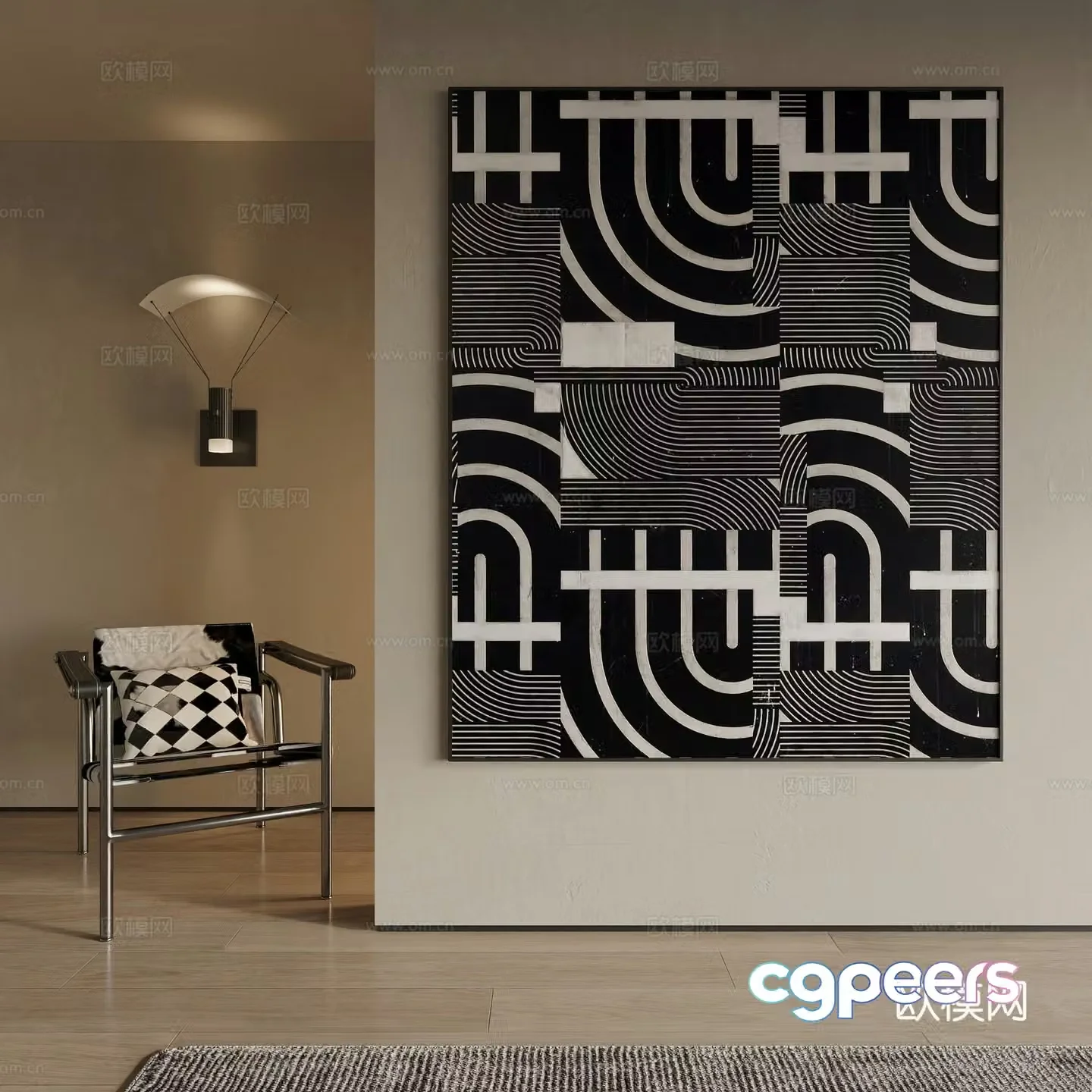 Modern decorative painting 3d model