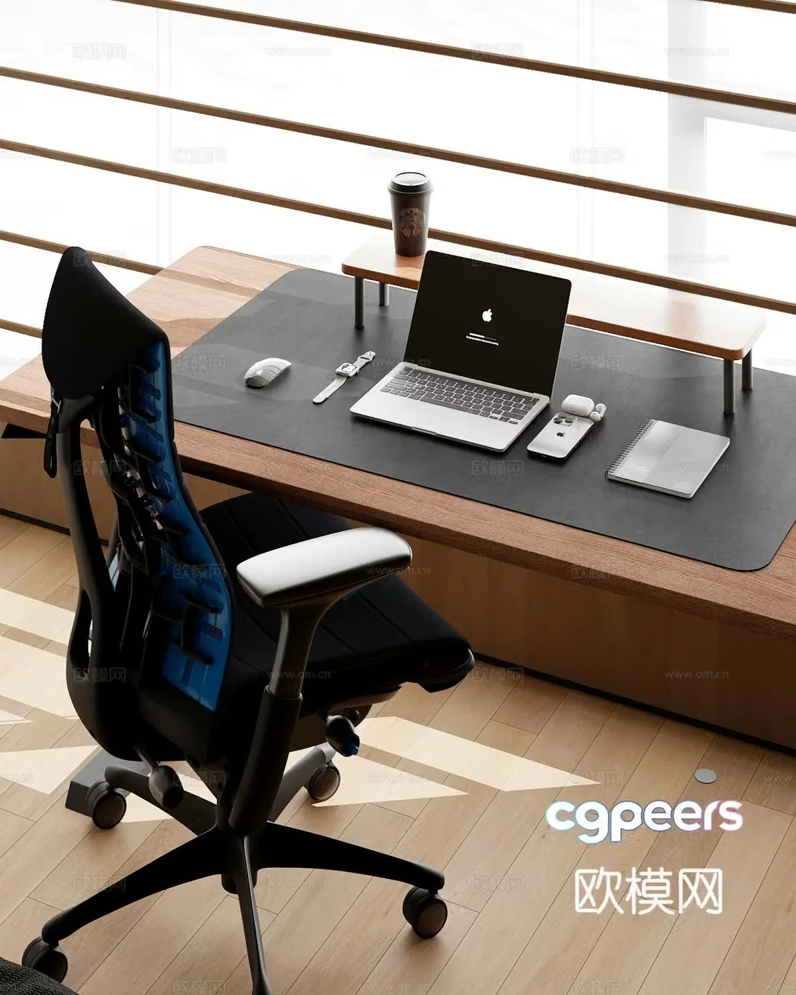 Modern desk writing desk computer desk 3d model