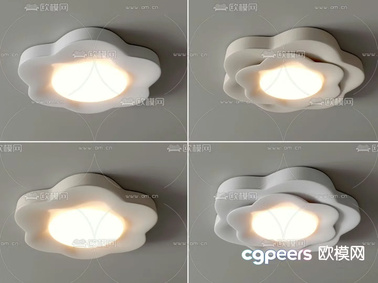 Flower ceiling light Bedroom light 3d model