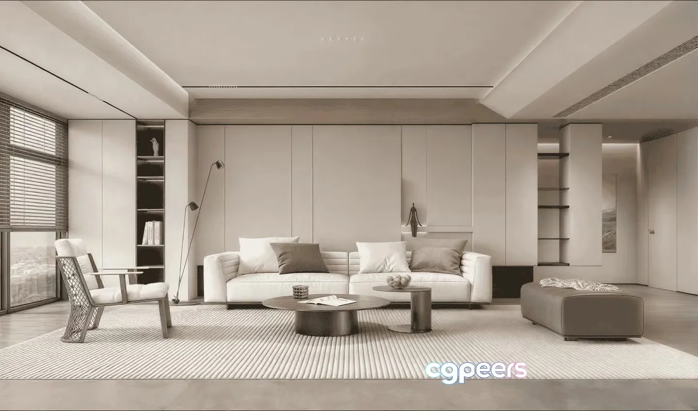 Modern Living Room 3D Model – 11830 – VRAY Render