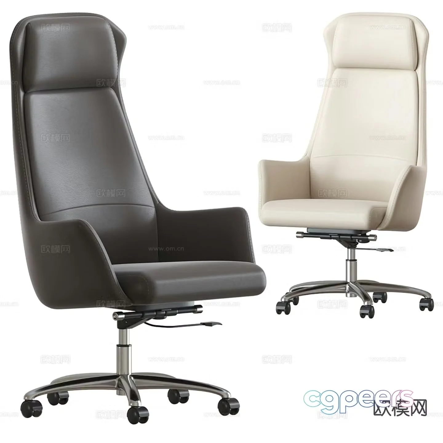 Leather office chair shift chair boss chair 3d model