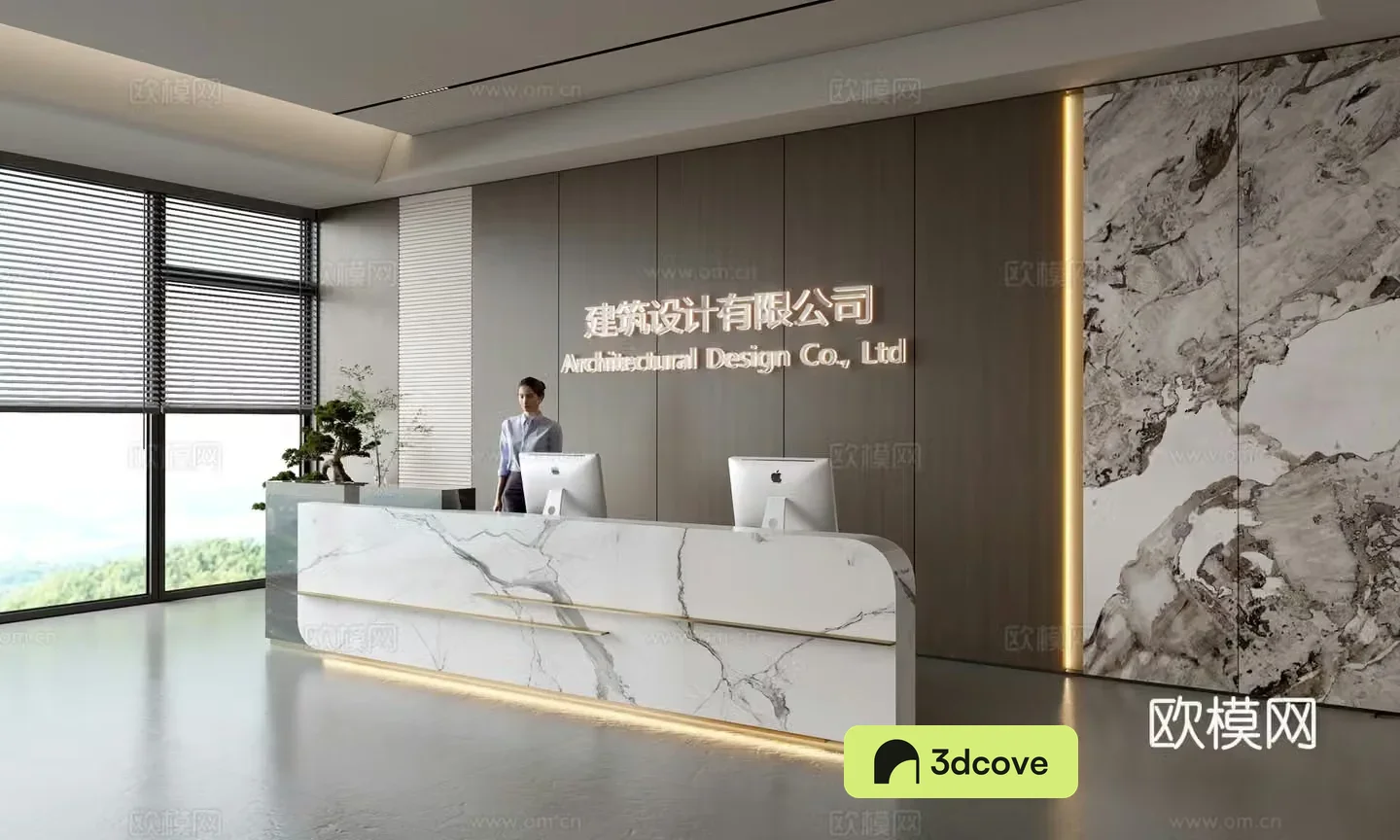Modern company front desk reception area bar reception desk service desk company front desk background