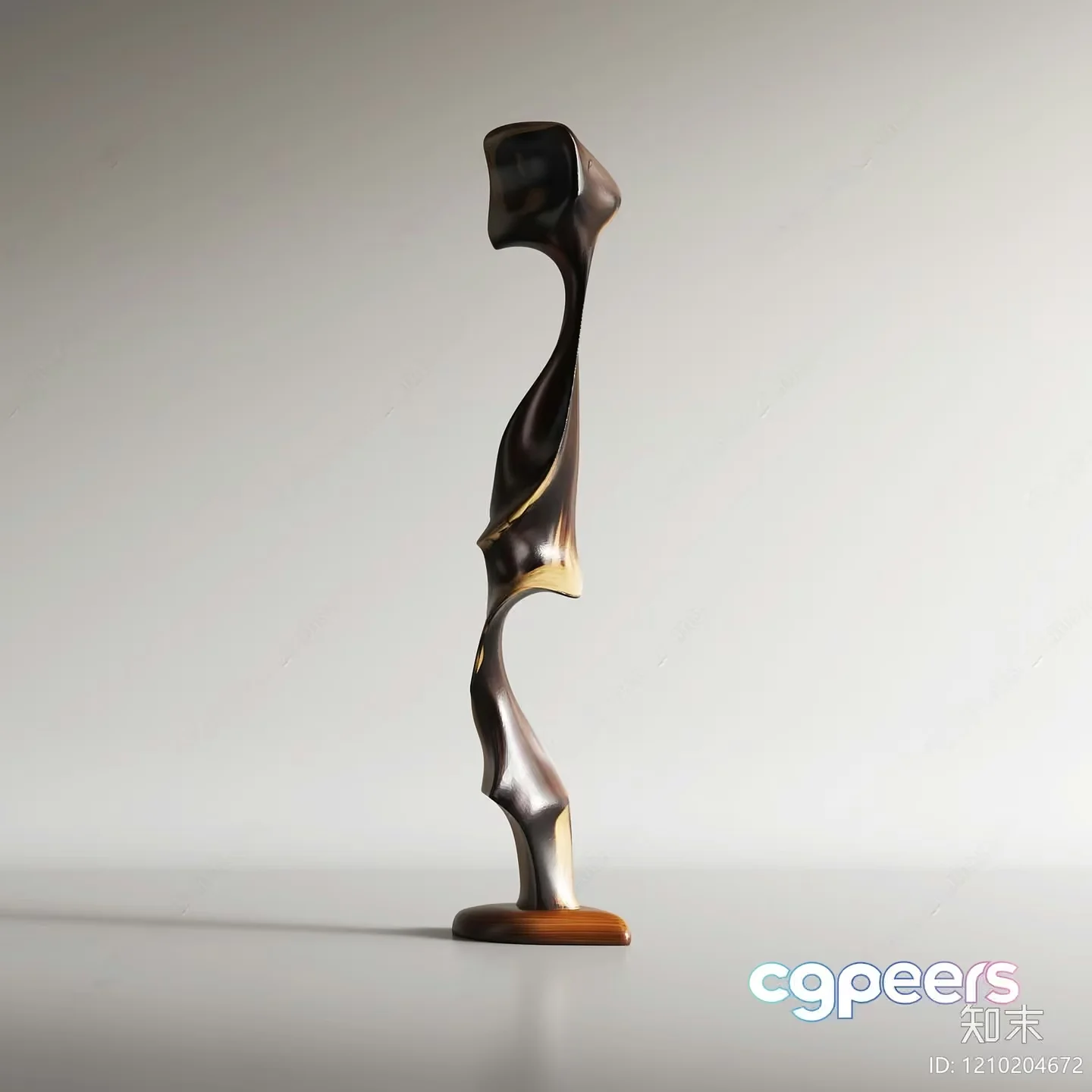 A Wooden Sculpture With A Unique Design 3D Model – 2411 – VRAY Render