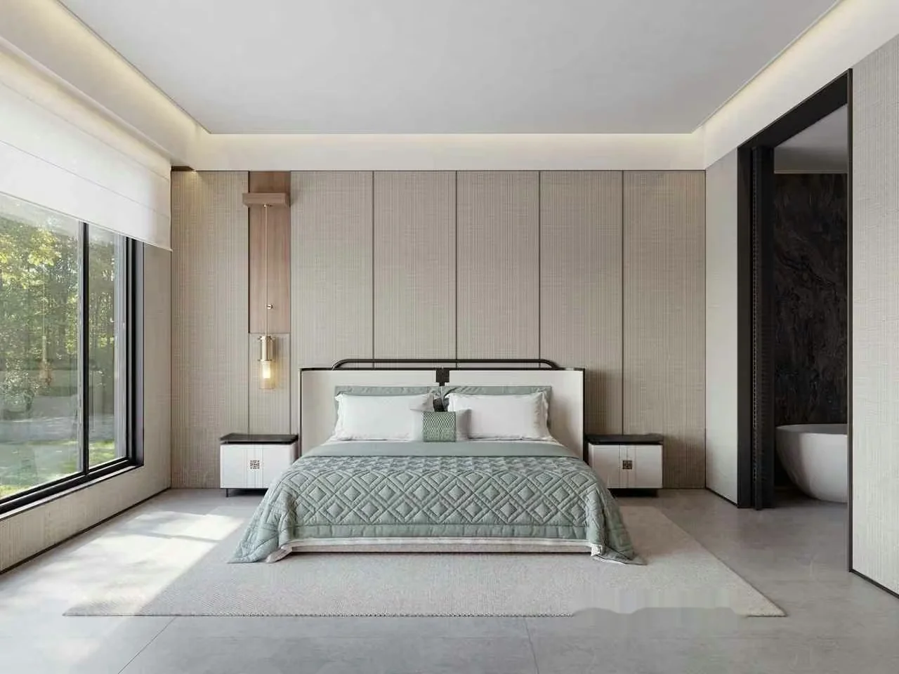 Modern Minimalist Bedroom 3D Model – 17185 – VRAY Render