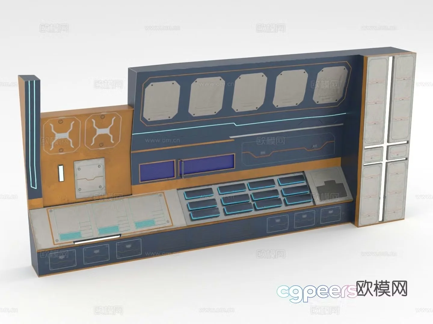 Wall rack cabinet console equipment rack 3d model