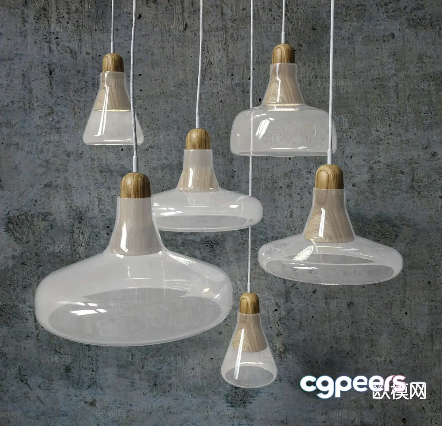 Modern interior chandelier 3d model