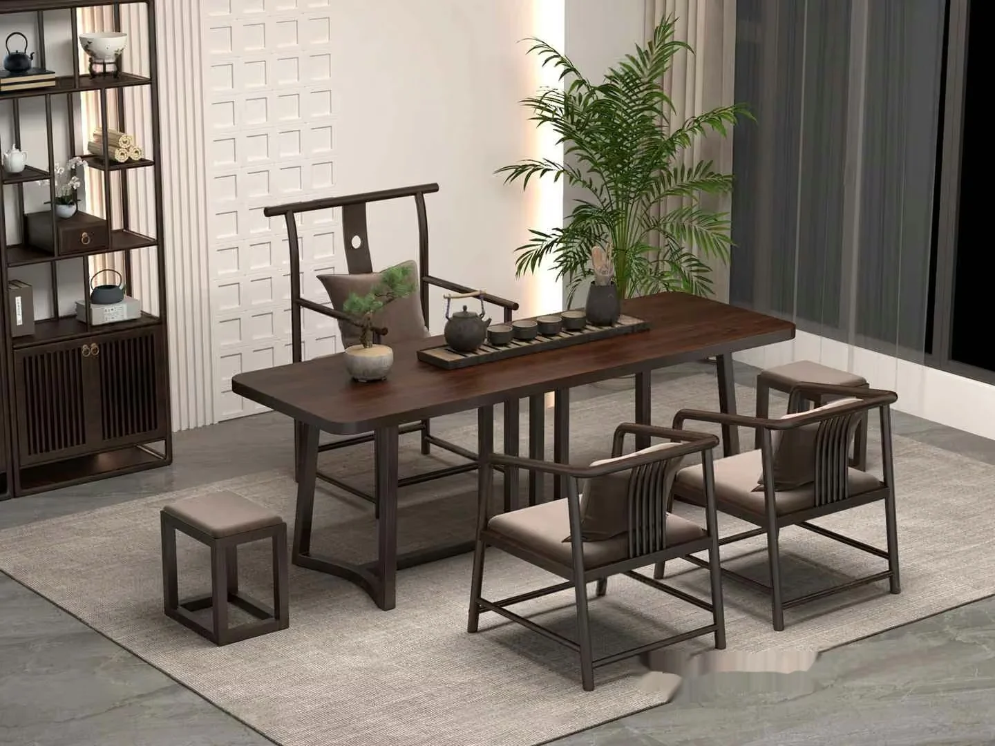 Modern Asian-Inspired Dining Room 3D Model – 12967 – VRAY Render