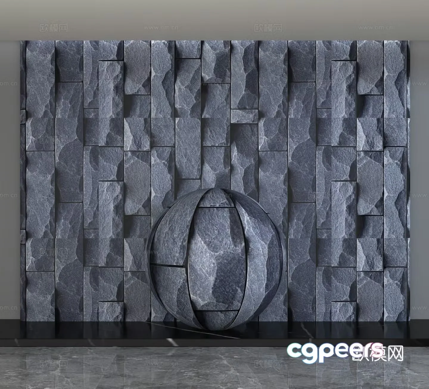 Modern background wall 3d model