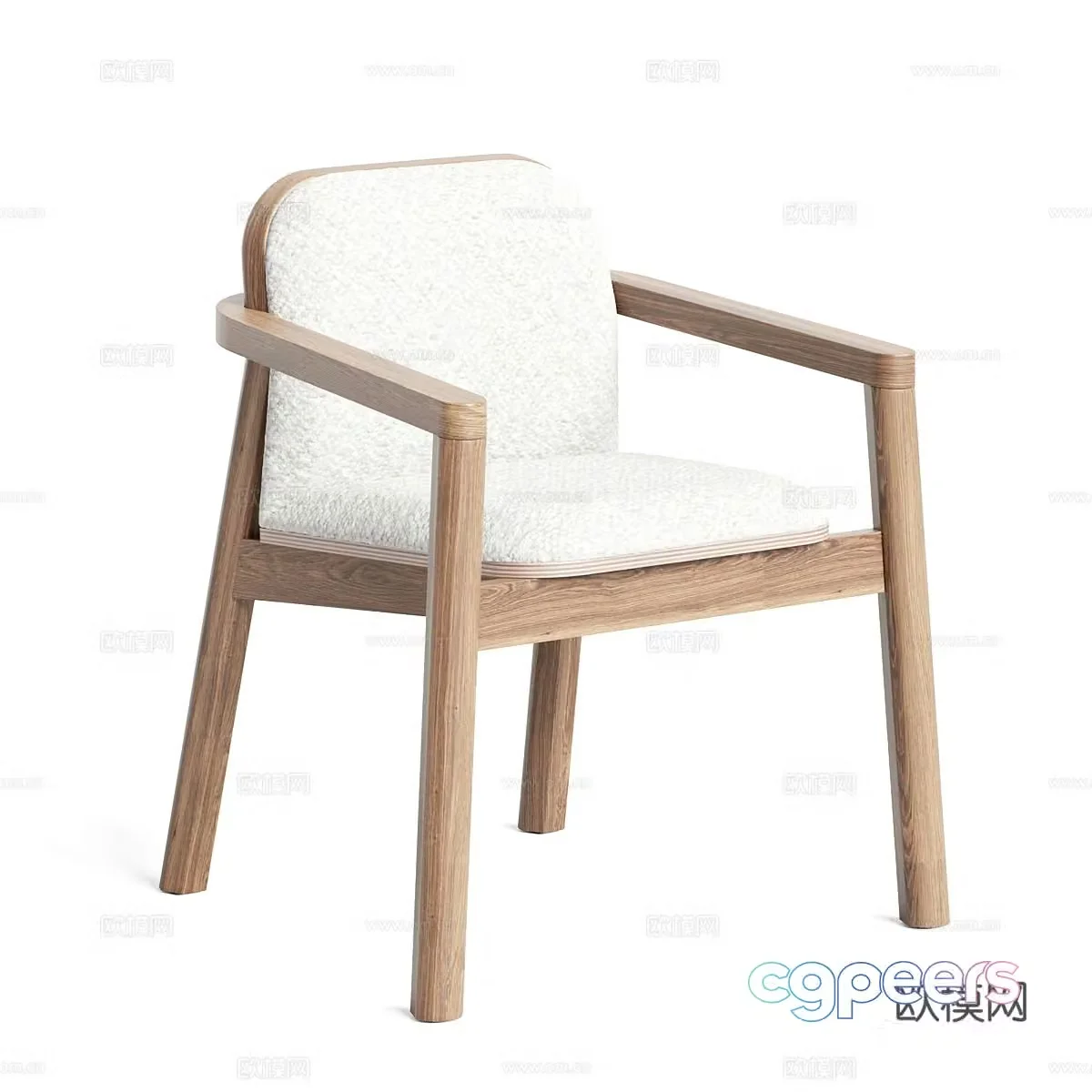Modern chair single chair dining chair 3d model
