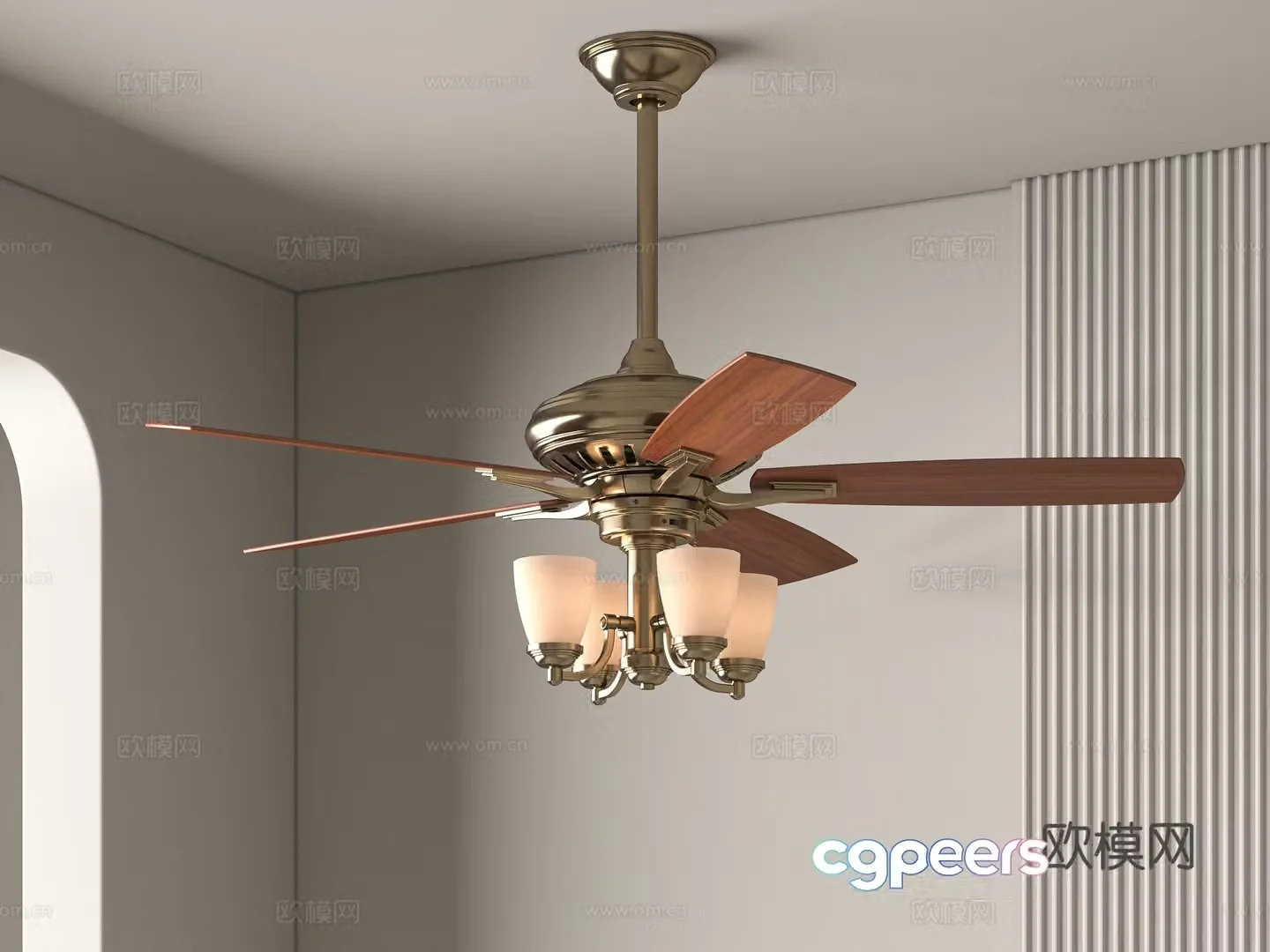 Modern fan light 3d model