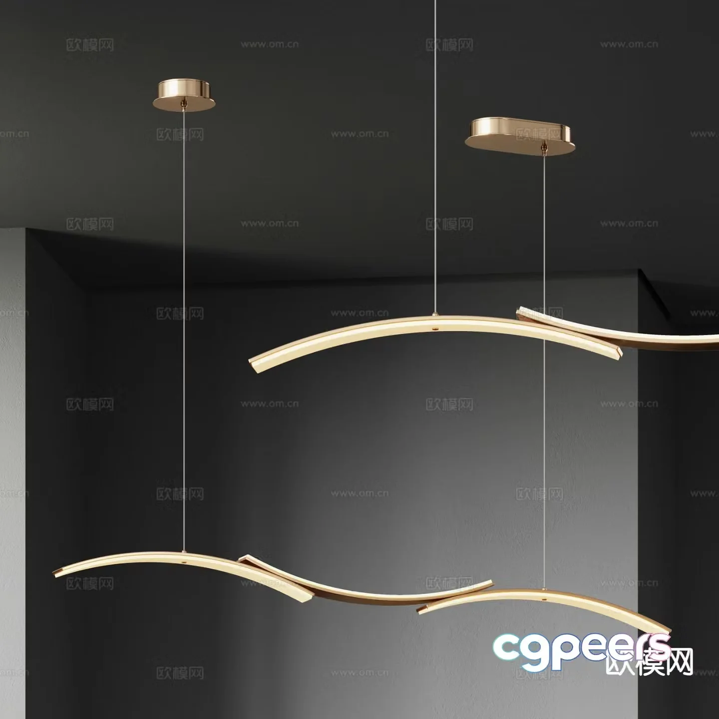 Light luxury chandelier art chandelier 3d model