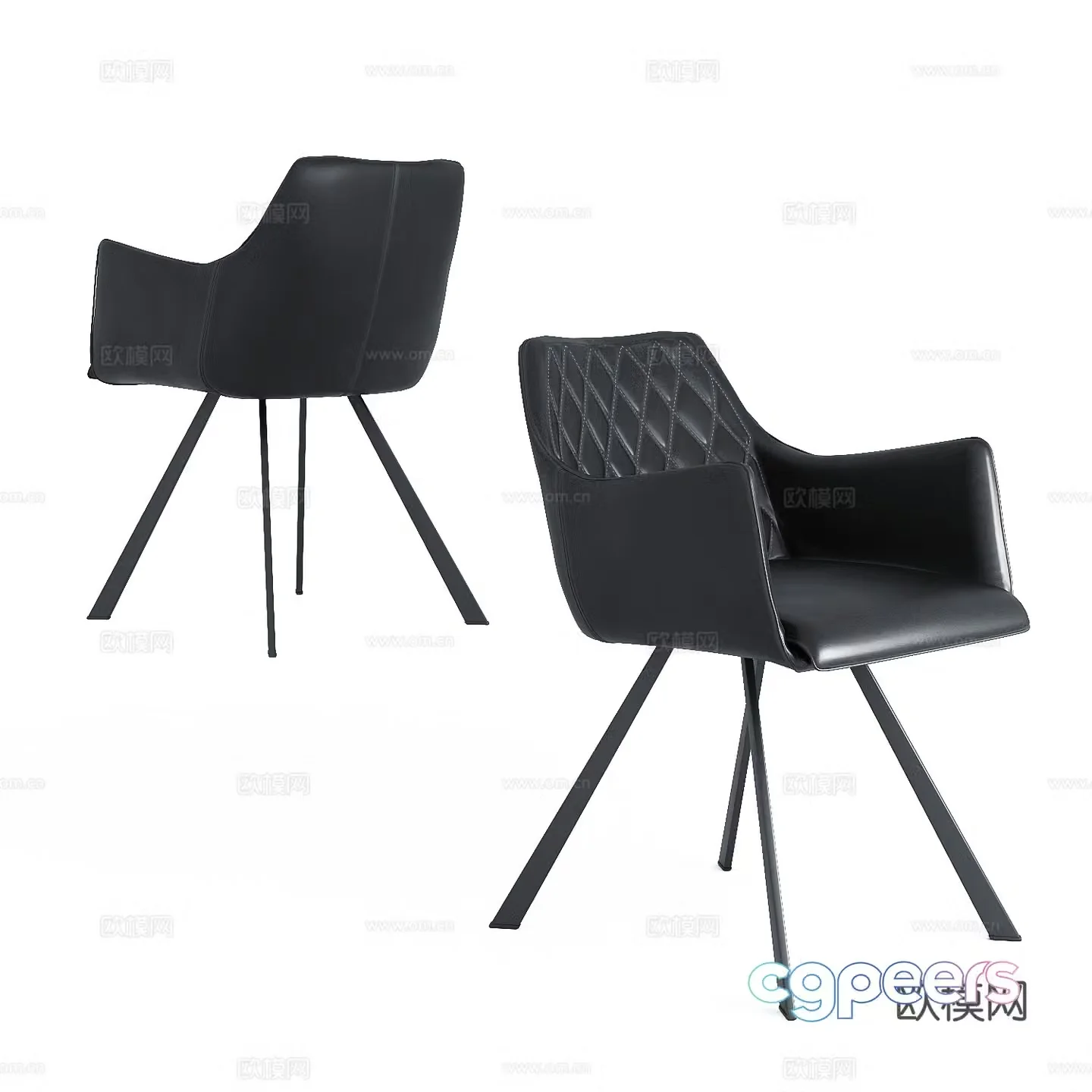 Modern Italian leather chair 3d model