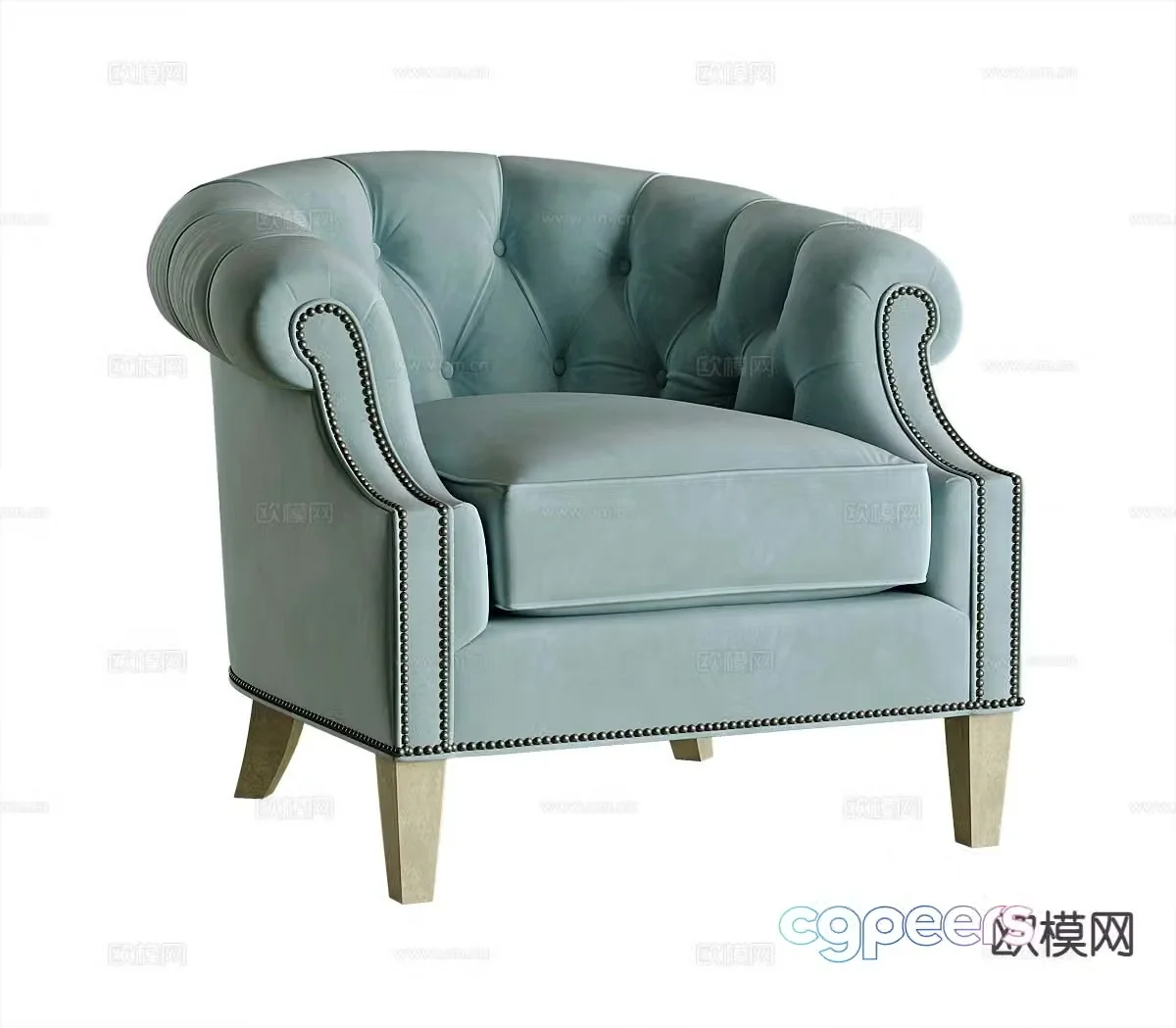 American leisure sofa single sofa 3d model