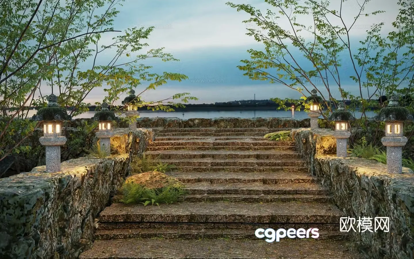 Chinese trails do old -step roads 3D model