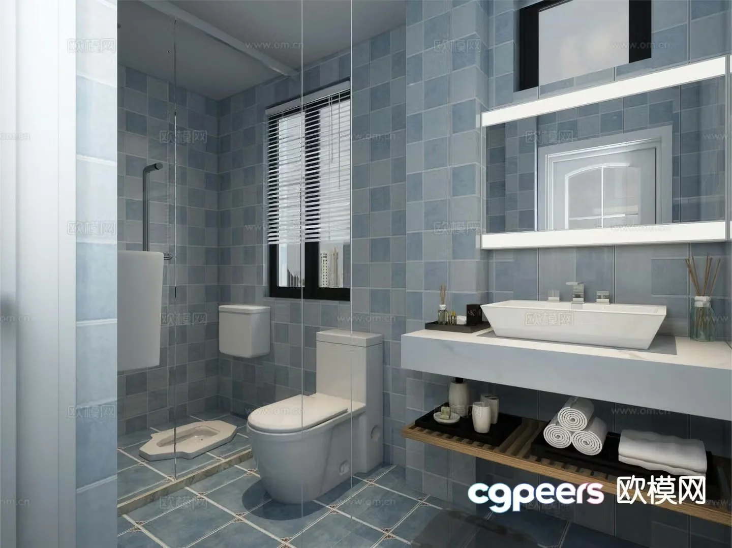 Modern bathroom bathroom toilet 3d model