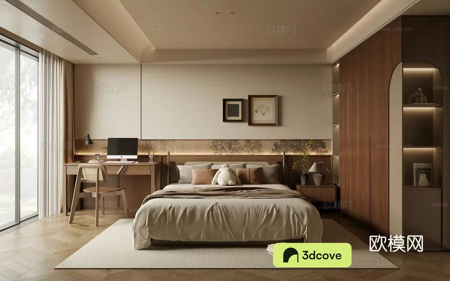 Middle-aged bedroom 3d model