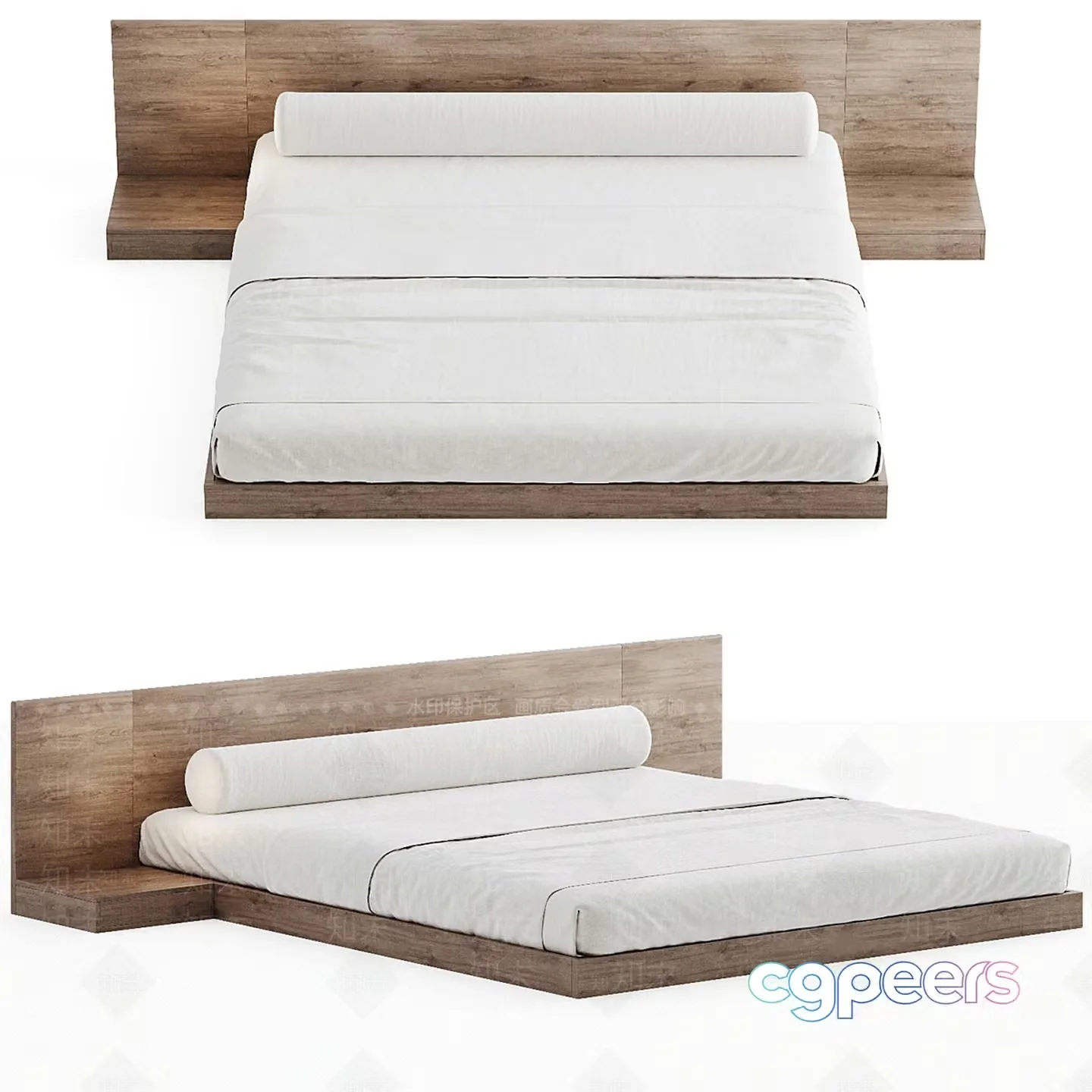 Modern Platform Bed 3D Model – 14723 – VRAY Render