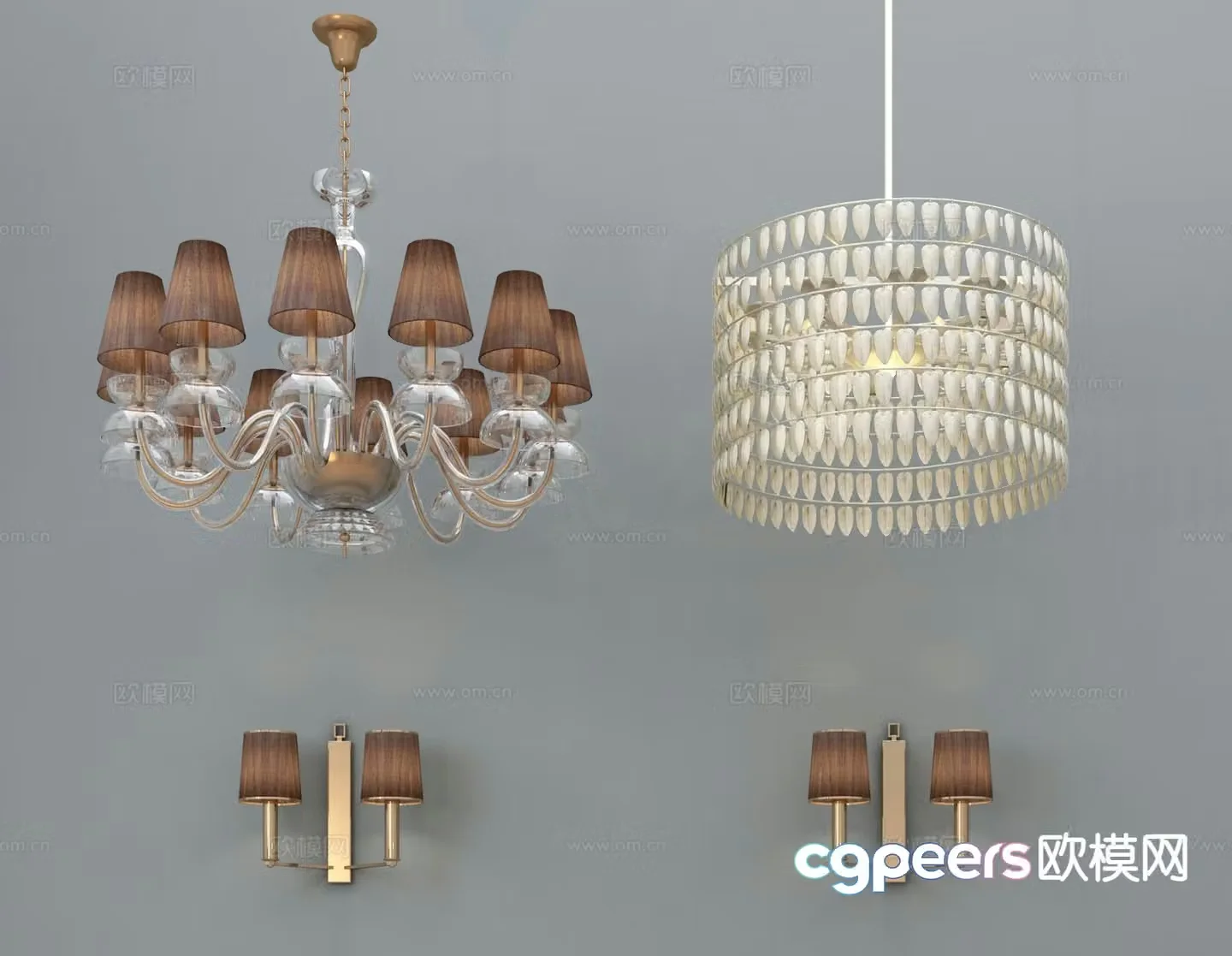 Modern crystal chandelier 3d model