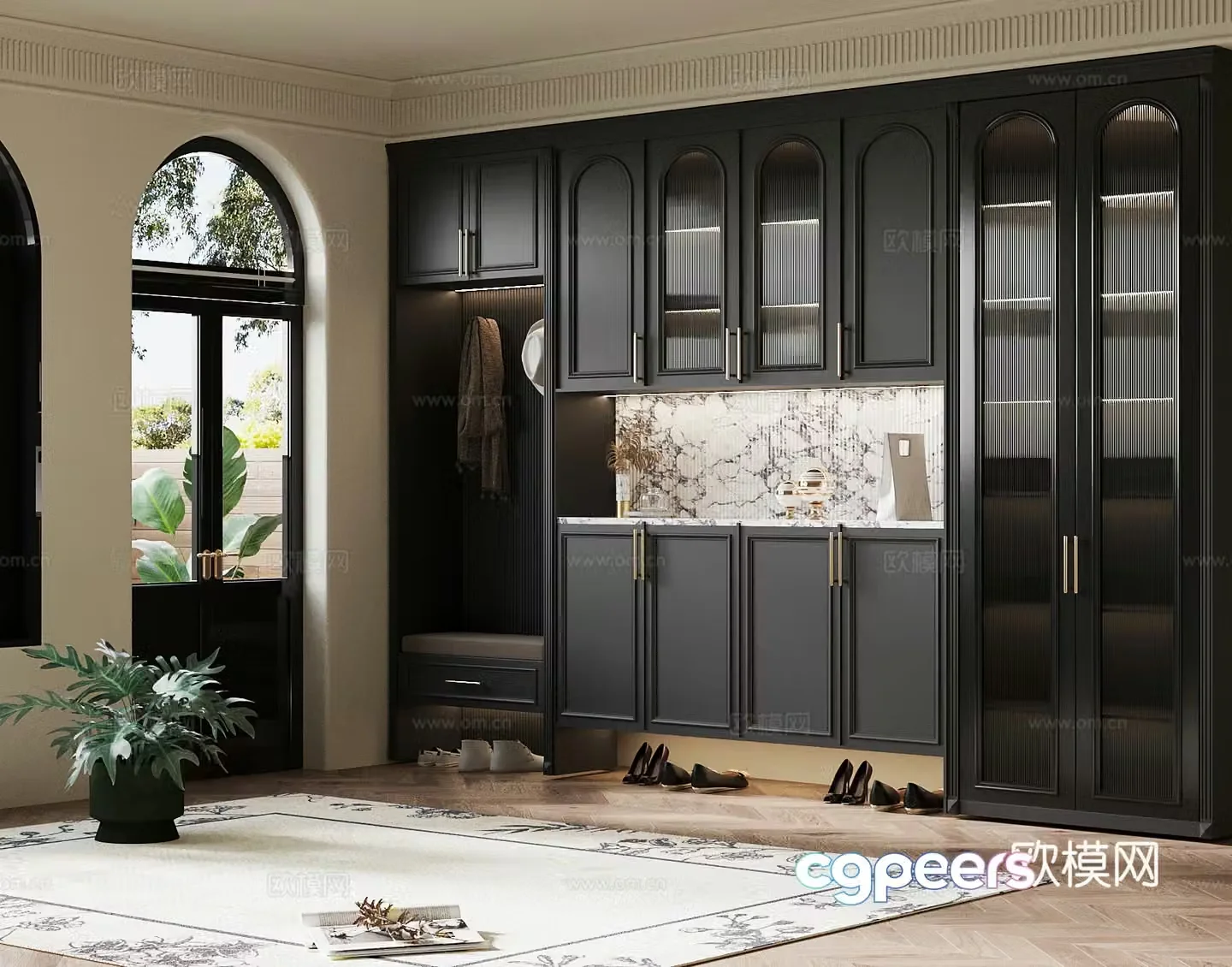 French shoe cabinet 3D model
